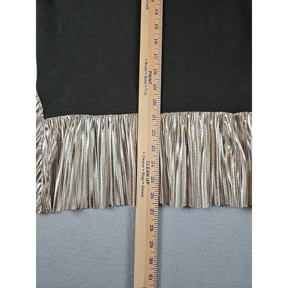 Pilcro Anthropologie Women's XXS Metallic Twofer Tunic Blouse Silver Black - Picture 11 of 12